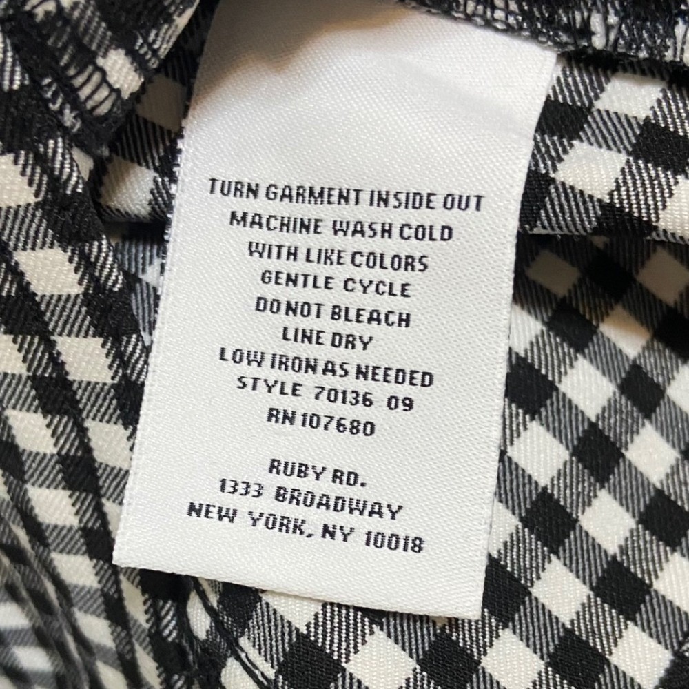 Ruby Rd Black White Gingham Checkered Button Fron… - image 5